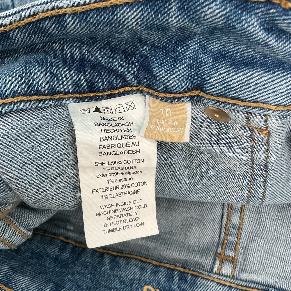 Michael Kors Blue Denim Gold Button Mini Skirt Size 10 - Picture 4 of 7